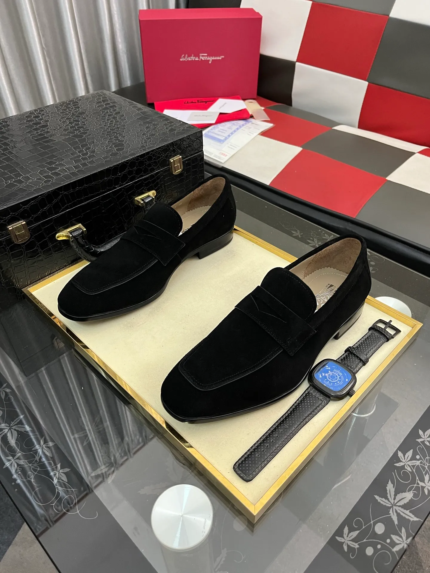 Men's shoes 💰600⌚️⌚️[Salvatore Ferragamo] Ferragamo business leather shoes, 1:1 top purchasing quality, imported selected original calfskin for the uppers, imported original soft water-dyed cowhide for the inner feet, imported original customized Italian handmade lightweight foam outsole, size: 39-44 5️⃣ options available